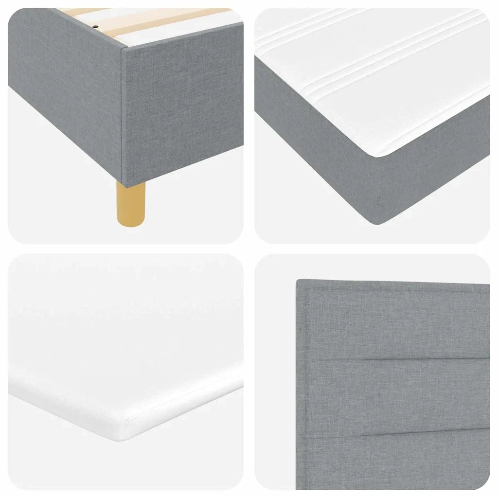 Letto a molle con materasso Grigio chiaro 90 x 190 cm Tessuto 3341742
