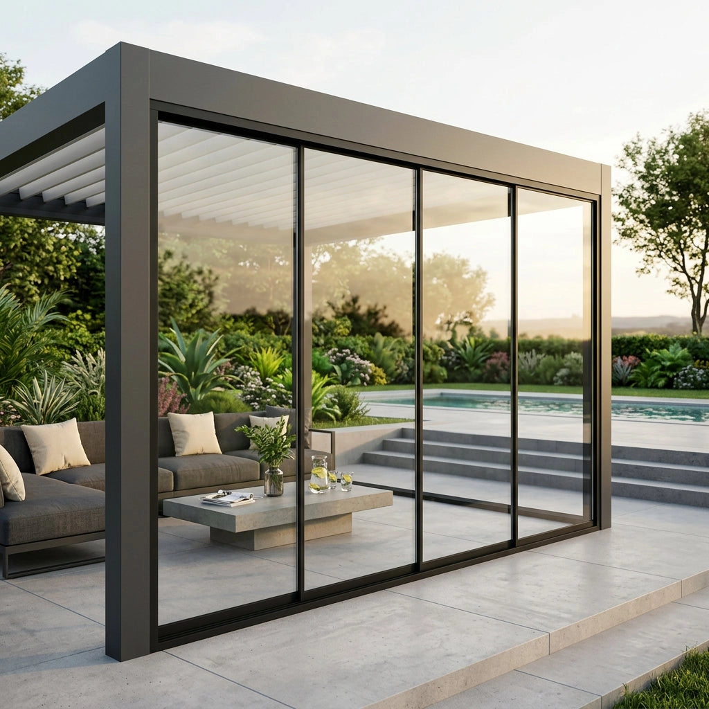 Parete laterale in vetro per pergola bioclimatica Tony - TONY