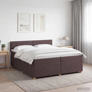 Letto box spring con materasso Marrone Scuro 200 x 200 cm 3451038