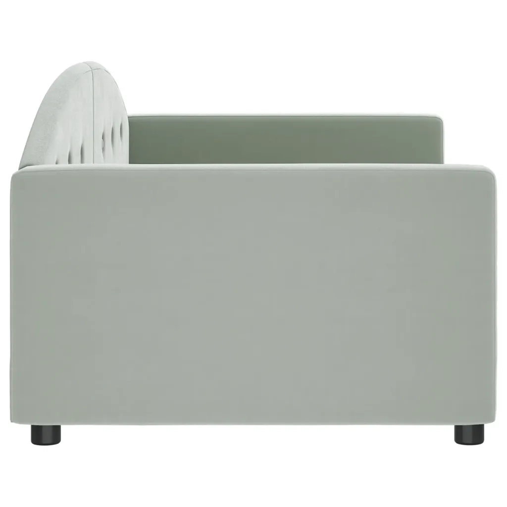 Letto da Giorno Grigio Chiaro 90x190 cm in Velluto 354149
