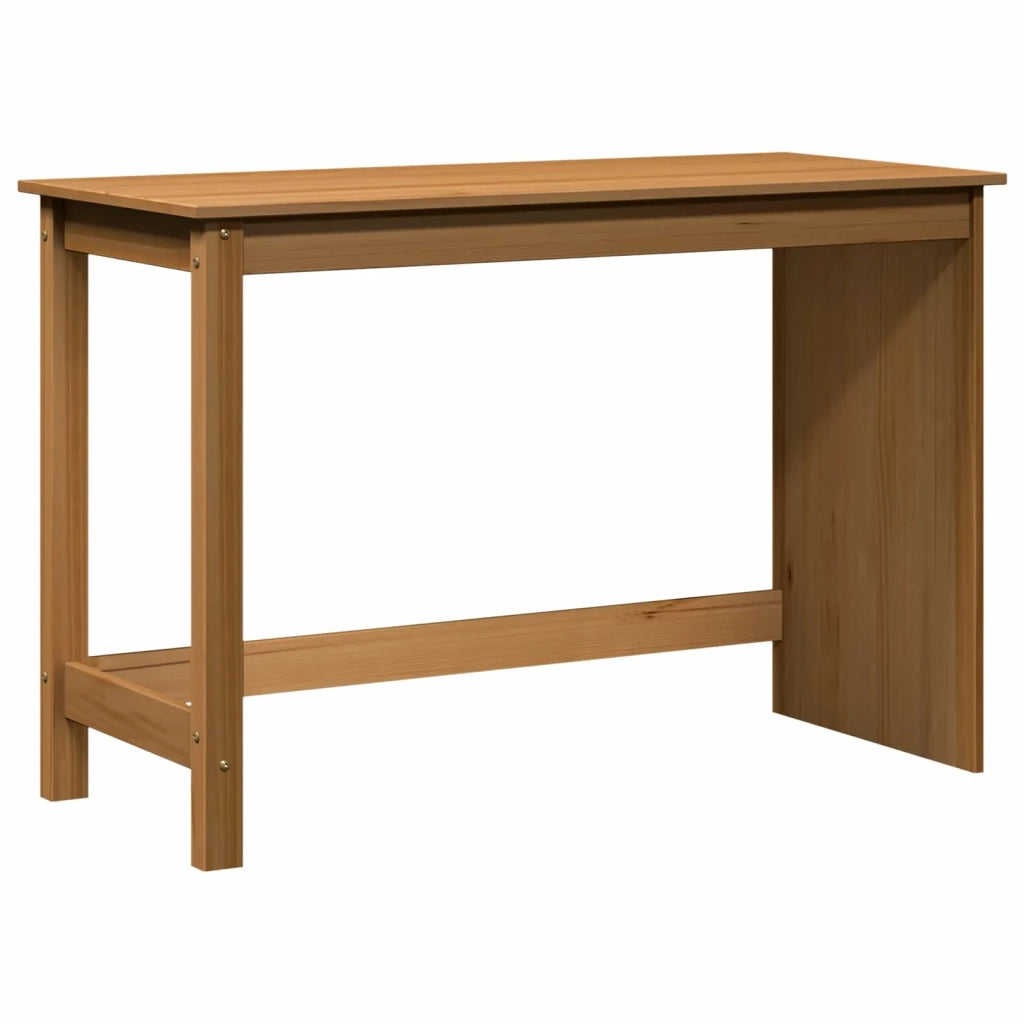 Scrivania | Tavolo da Ufficio Marrone miele 112 x 50 x 75 cm Legno di Pino Massello