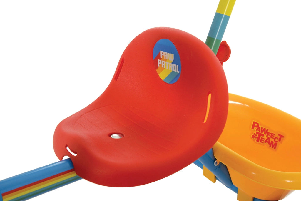 Triciclo a Pedali Primi Passi per Bambini con Maniglione Genitoriale Rimovibile e Vano Contenitore Paw Patrol Azzurro