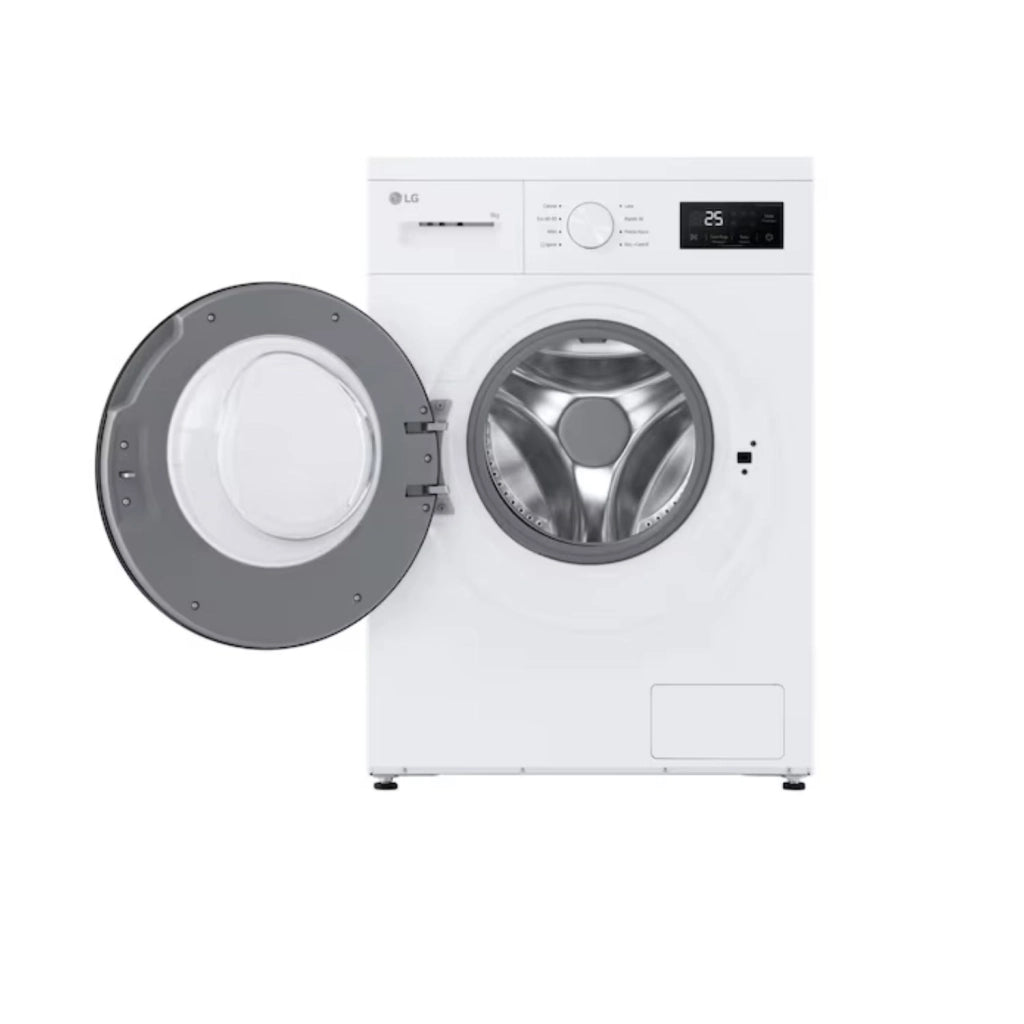 LG Lavatrice 9kg  Serie A1 Classe A  1400 giri, Programma Igiene con vapore, Display grande, Design essenziale  White