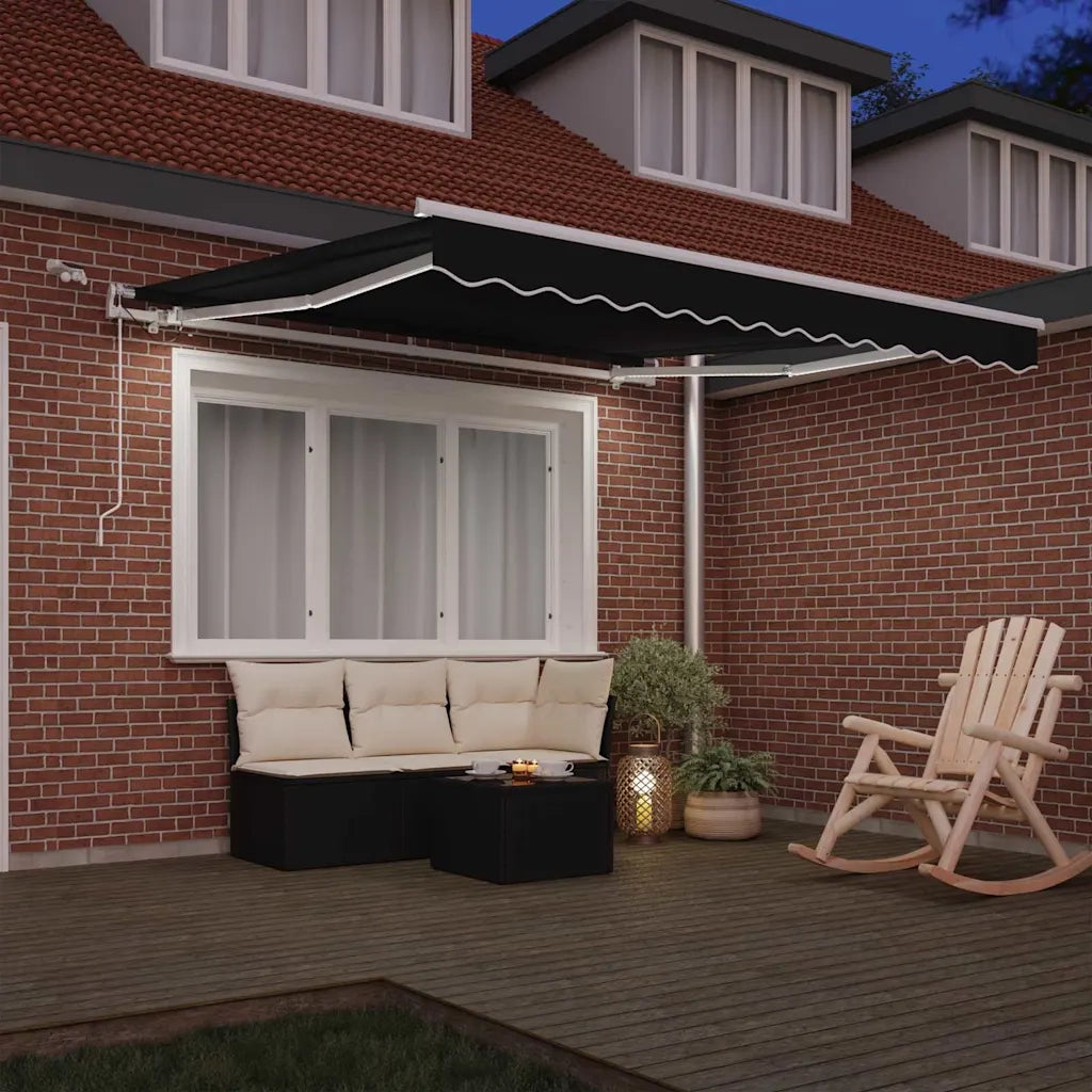 Tenda Retrattile Nero 300 x 250 cm Poliestere e Metallo