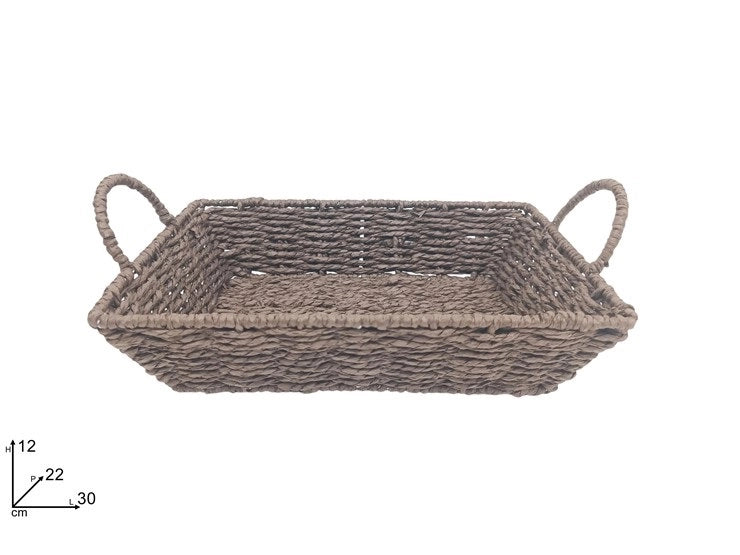 Cesta Rettangolare Regalo Festività Natale Pasqua Marrone 30 x 22 cm