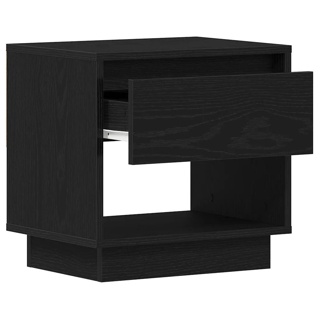 Comodino | Armadio da Notte | Mobiletto da notte Rovere Nero 45 x 34 x 44 cm Legno multistrato