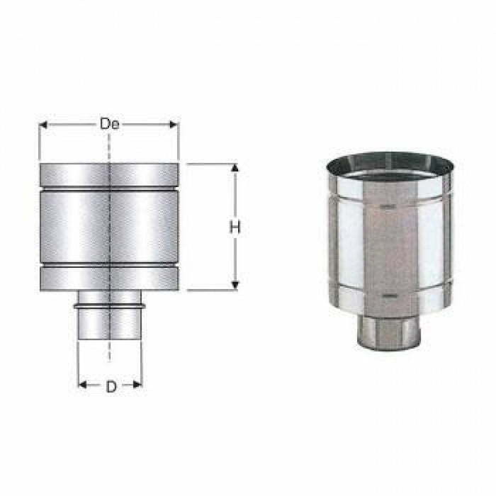 Inox mono parete aisi 316 cappel lo antivento d.080 b08wz9b3rn