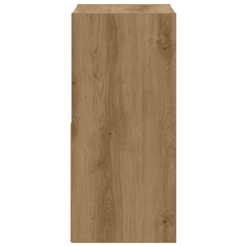 Set di 2 Comodini | Armadio da Notte | Mobiletto da notte Rovere artigianale 30,5 x 27 x 59,5 cm