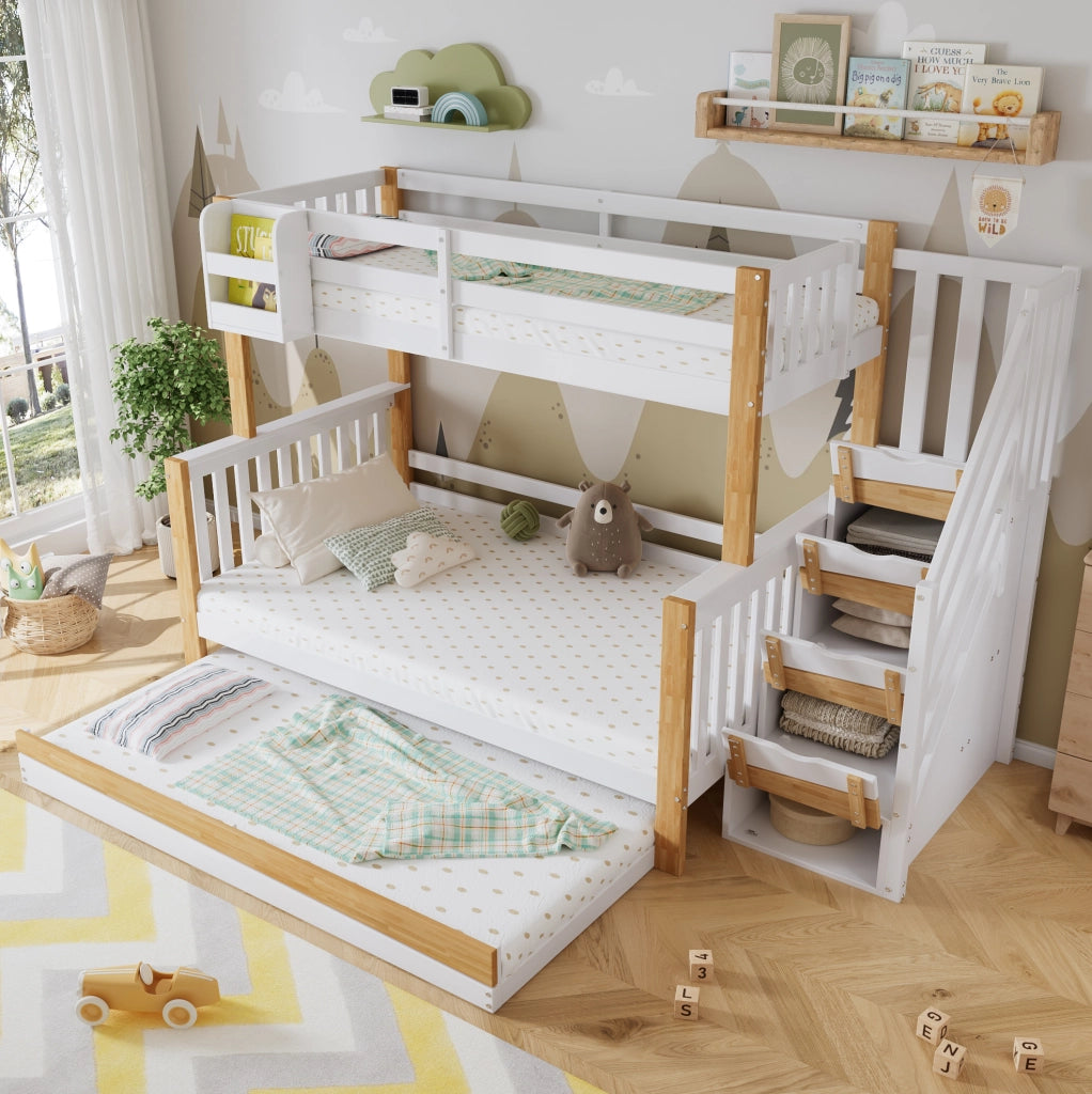 Letto a castello 90x200/120x200 cm con letto estraibile