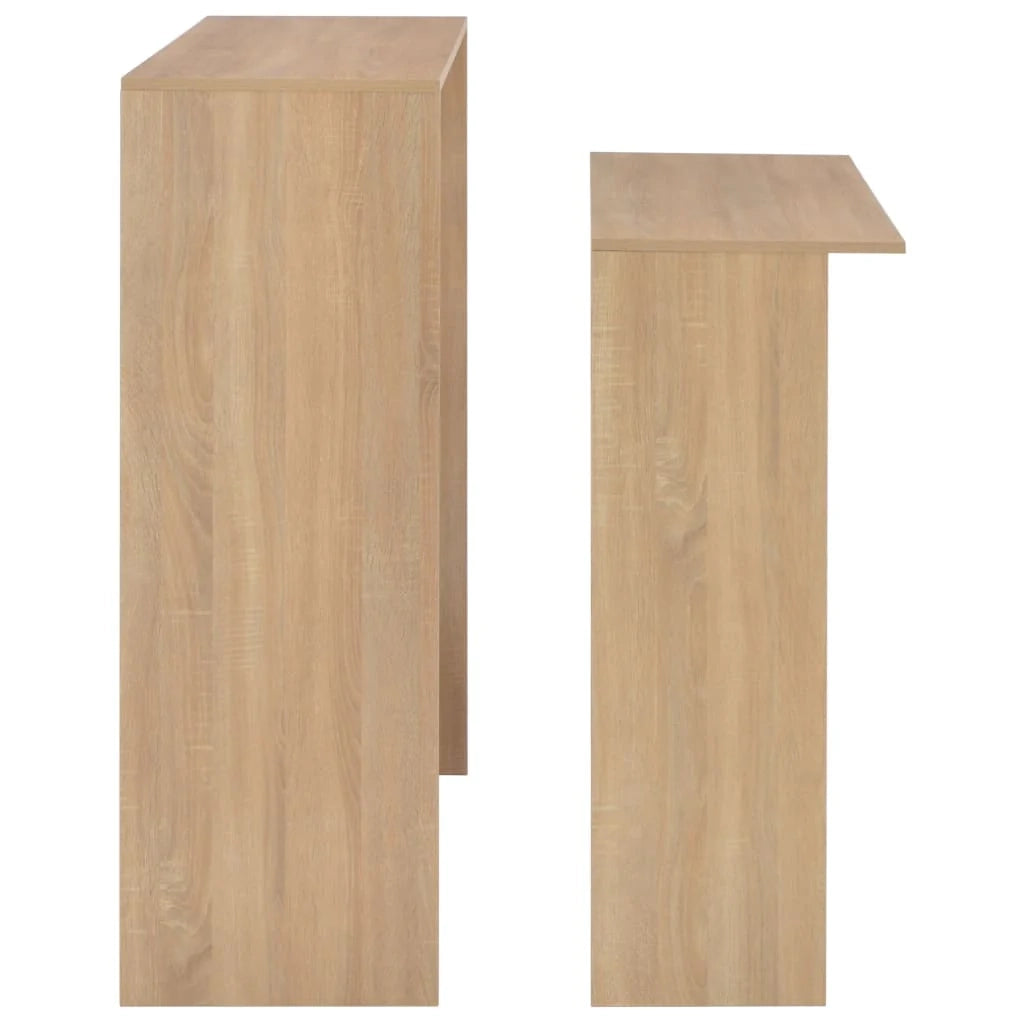 Tavolo alto da bar/bistrot con 2 piani in rovere 130 cm marrone 0902038