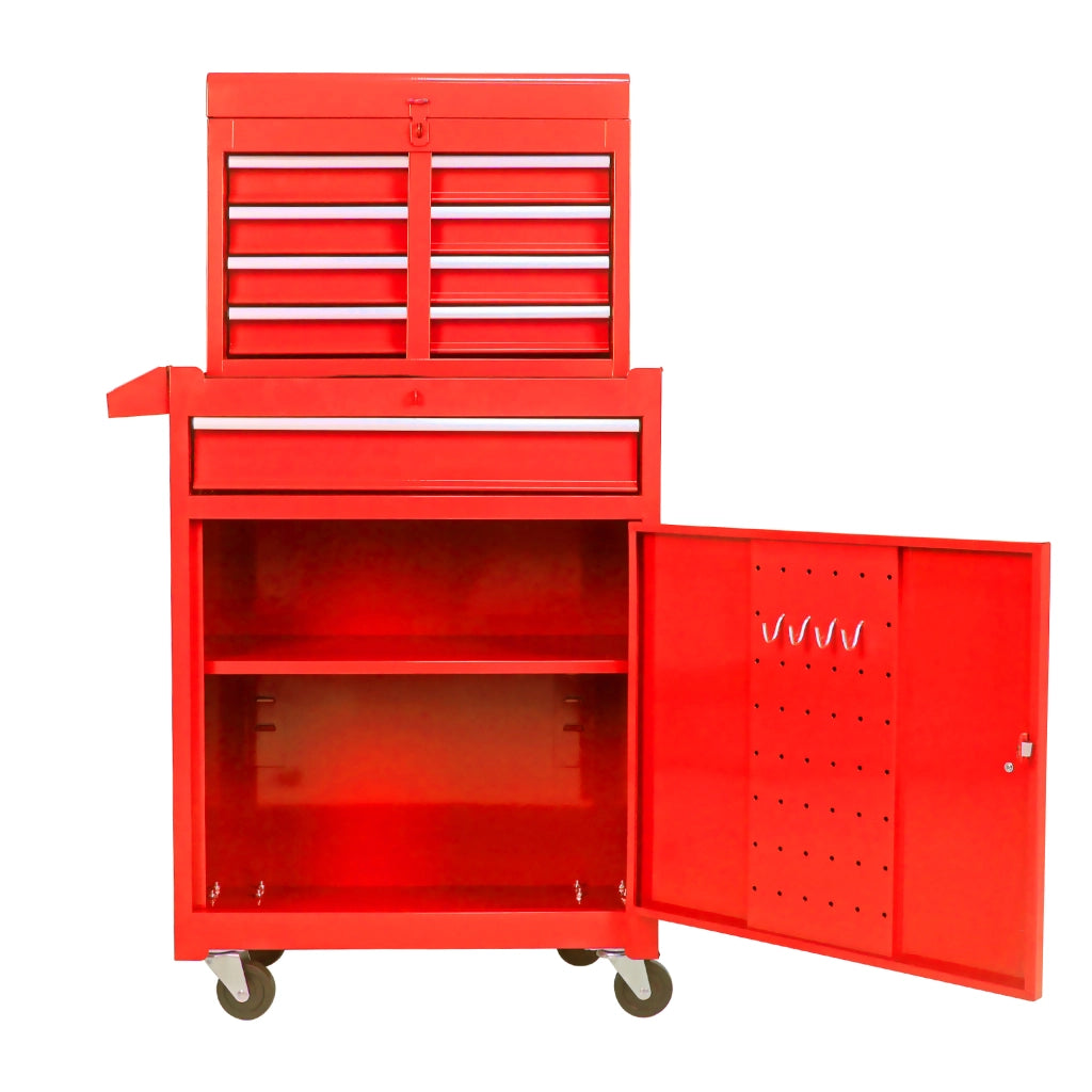CARRELLO PORTAATTREZZI 5 cassetti 56.5x32.5x68 cm acciaio rosso