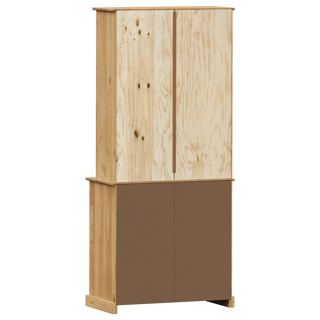 Buffet credenza cassettiera armadio mobile contenitore organizer cucina soggiorno salotto alto 78 x 40 x 175 cm legno di pino massiccio marrone 02_0035657