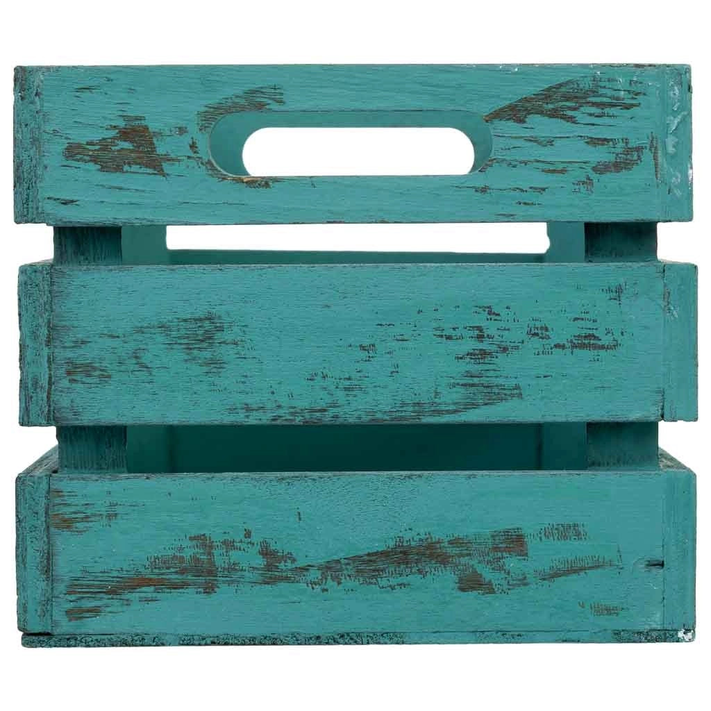 Cassetto in legno blu 18x12x10h cm
