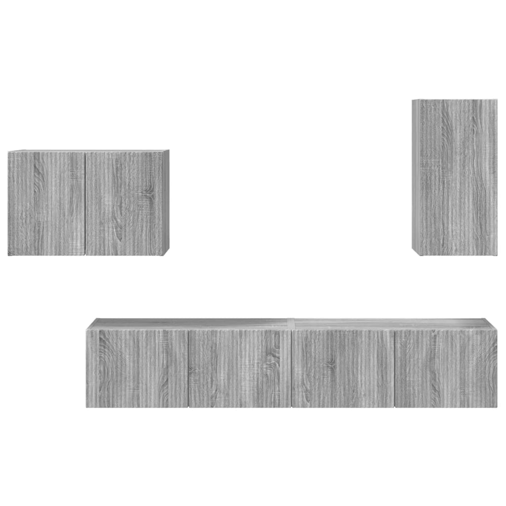 Set di Mobiletto da TV a Parete 4 pcs Grigio Sonoma 3408940