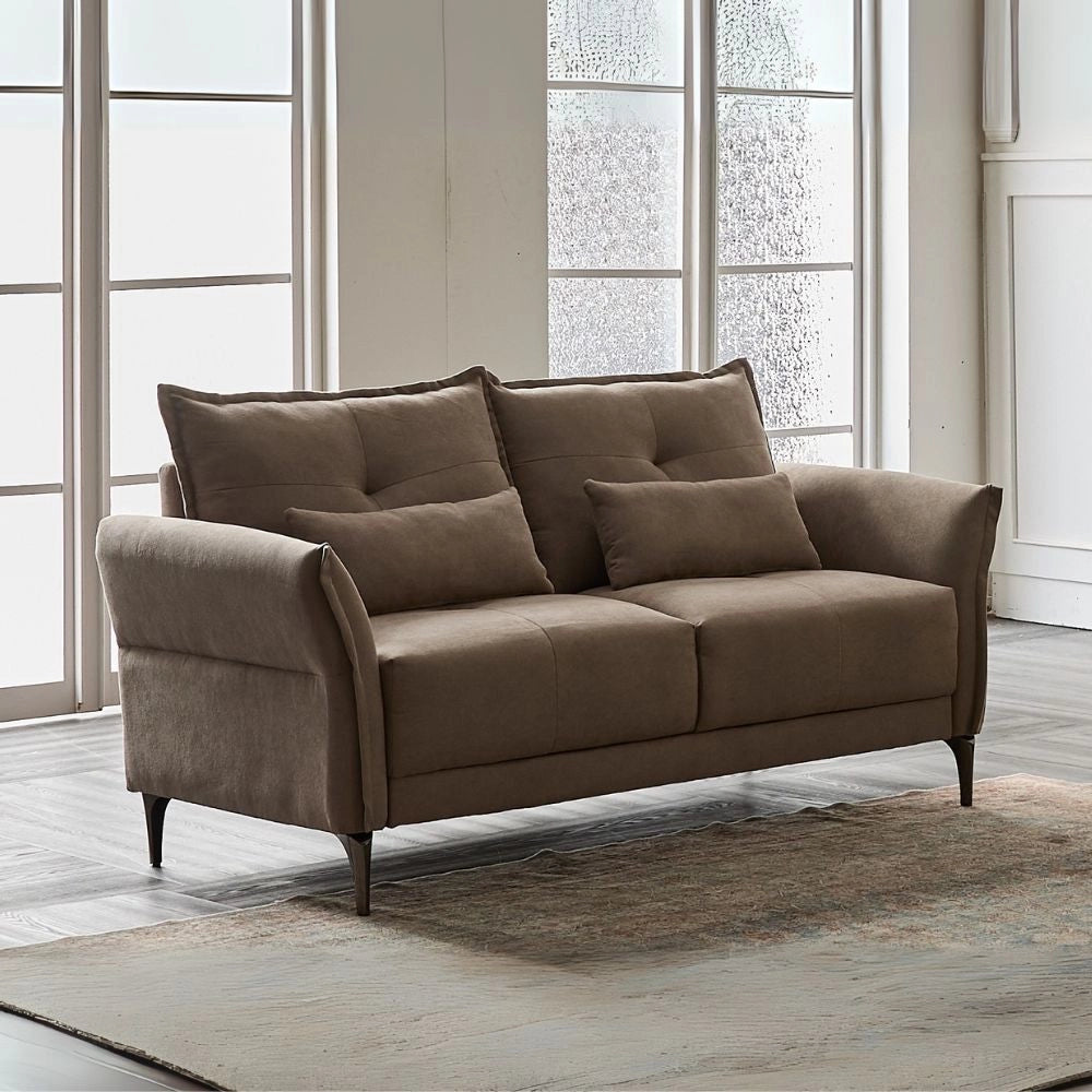 Divano 2 posti Nutmeg in tessuto beige 160x76x86H