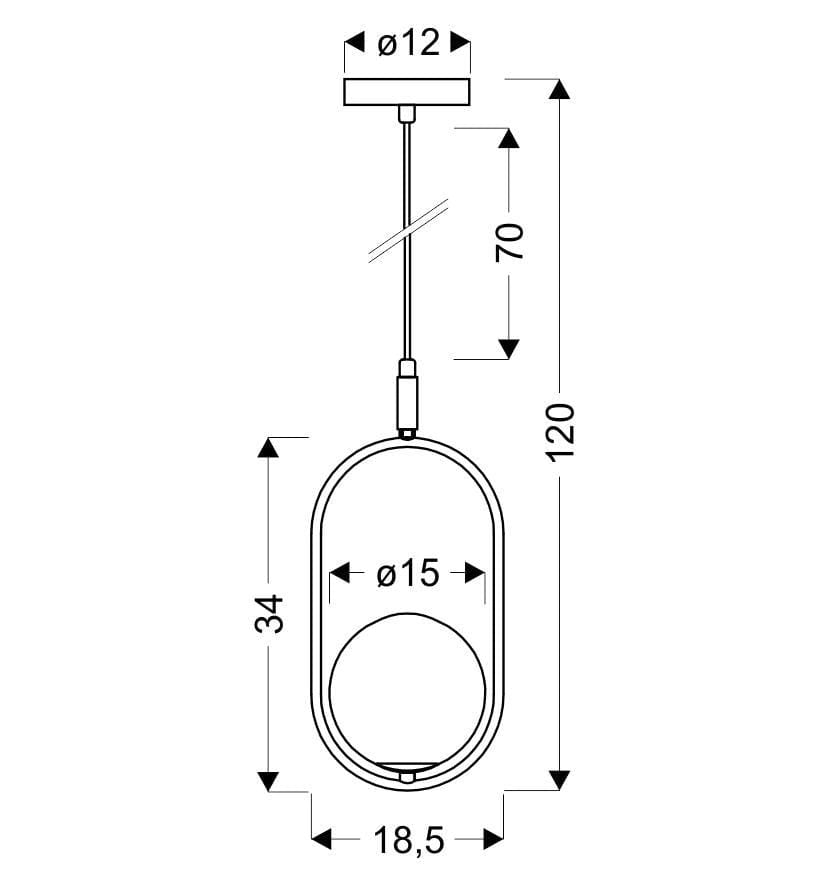 Lampada a sospensione Candellux Cordel nera G9 120cm