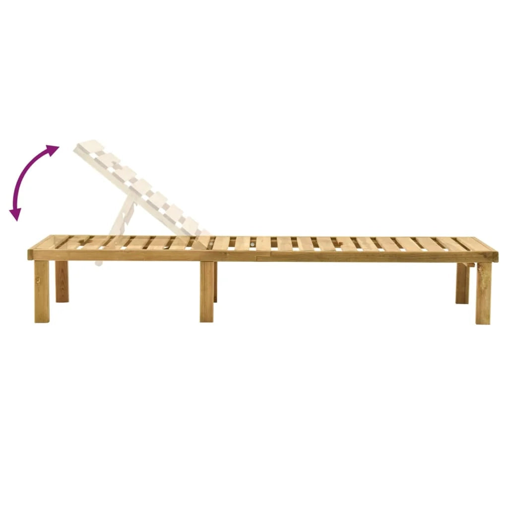 Lettino prendisole sedia a sdraio lettino prendisole letto da giardino mobili da esterno per patio legno di pino impregnato 02_0012709