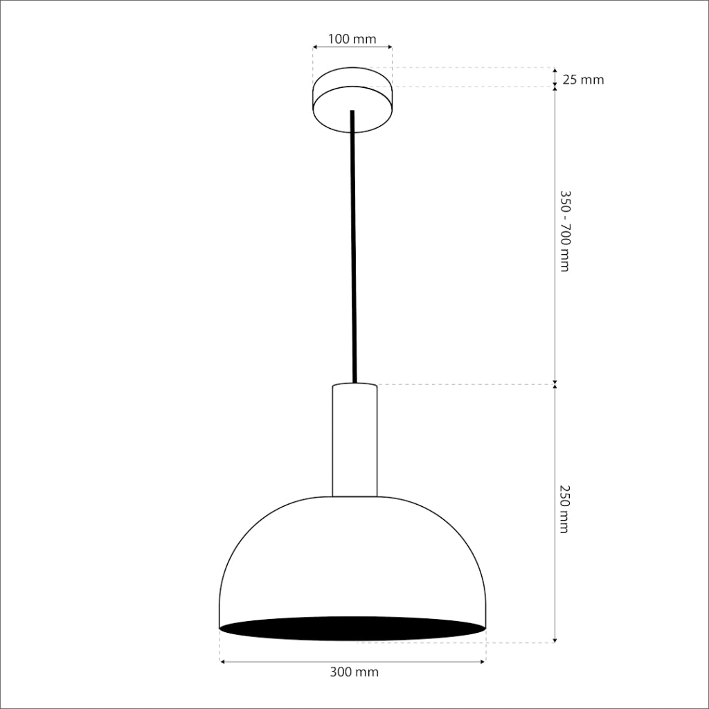 Lampada a sospensione Visby nera Ø30cm E27 Milagro