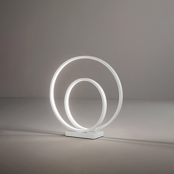 Lampada Da Scrivania Moderna Ritmo Metallo Bianco Acrilico Led 28W 3000K