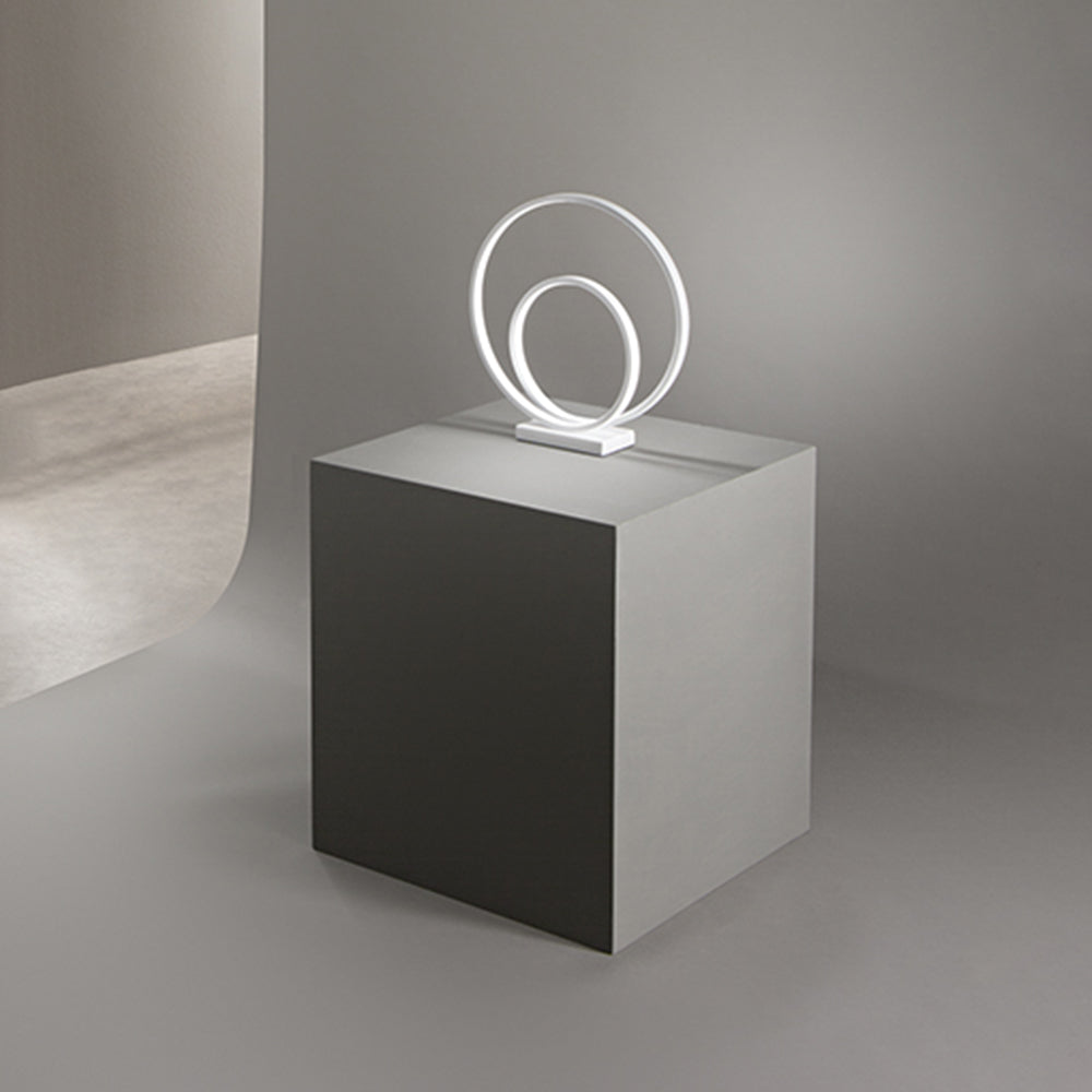 Lampada Da Scrivania Moderna Ritmo Metallo Bianco Acrilico Led 28W 3000K
