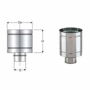 Inox mono parete aisi 316 cappel lo antivento d.100 b08wyzvkm6