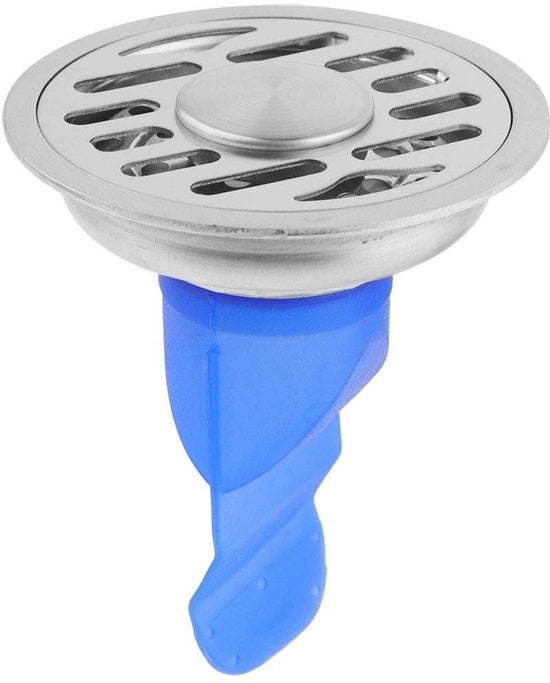 Sostituzione di Scarico con Blocco di Odori - Acciaio Inossidabile - 9cm Sottopiede in Silicone - Valvola di Ritorno a Doppia Faccia - Filtro per Capelli - Progettazione Compatta - Bocchetta di Scarico