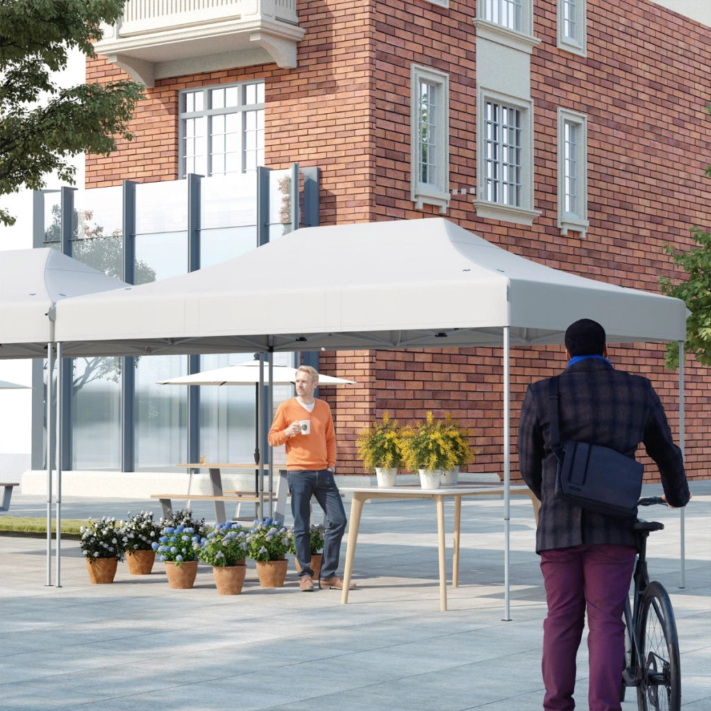 Tenda pop-up per impieghi gravosi con fori di drenaggio borsa con ruote, Tenda facile installazione Beige-Gazebo