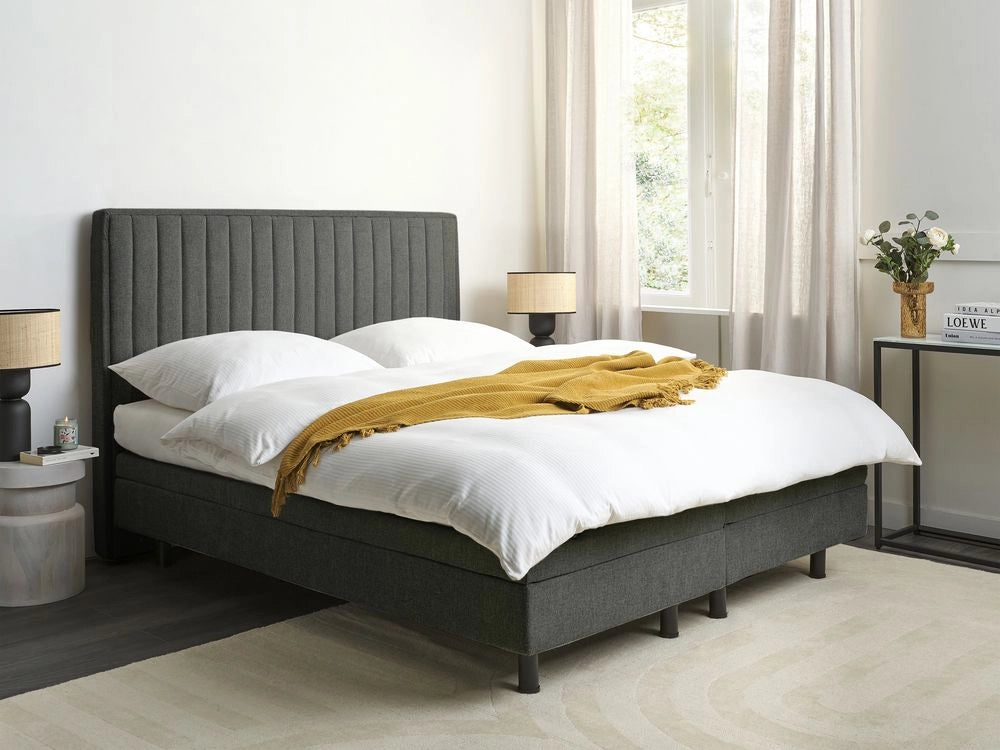 Letto matrimoniale grigio scuro regolabile elettricamente con telecomando 160 x 200 cm stile moderno
