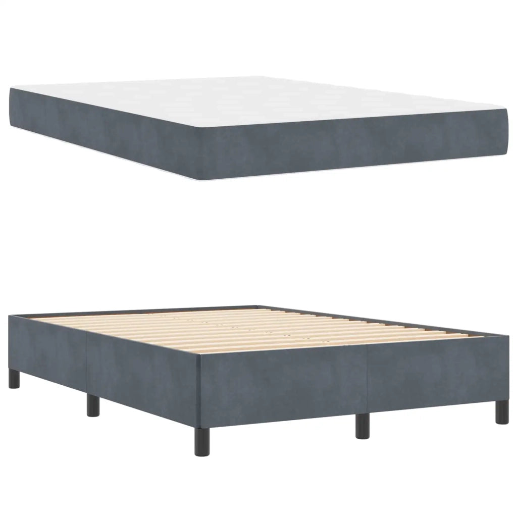 Struttura del letto Grigio scuro 160 x 200 cm Tessuto