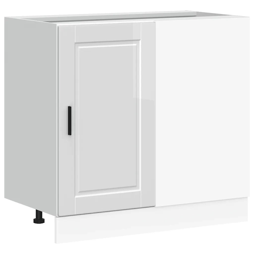 vidaXL Base da Cucina Porto Bianco Lucido in Legno Multistrato
