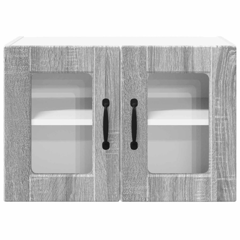 Pensile da cucina | Mobile in vetro da parete PORTO Grigio Sonoma 60 x 31 x 40 cm