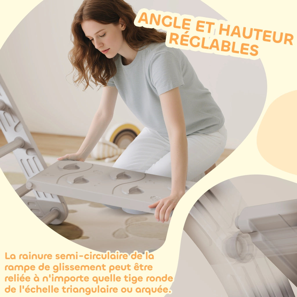 Casetta per arrampicata bambini ¨C zephmum ¨C grigio 279x80x69 cm