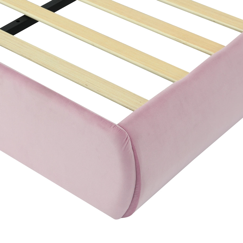 DESMIU Letto singolo 1 posto con LED regolabile e 2 pouf contenitore, 90 × 200 cm, senza materasso