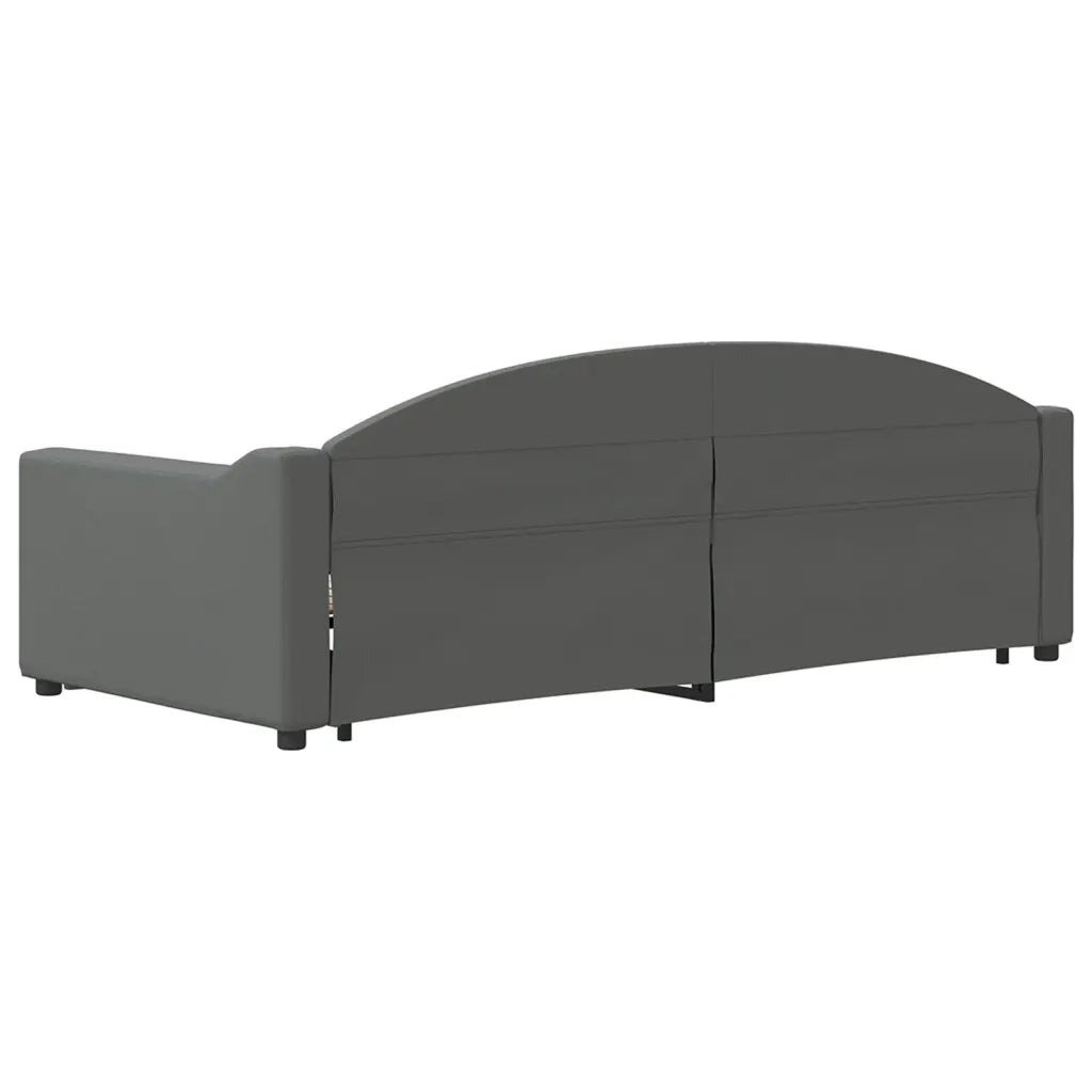 Divano Letto con Letto Estraibile Grigio Scuro 90x200cm Tessuto