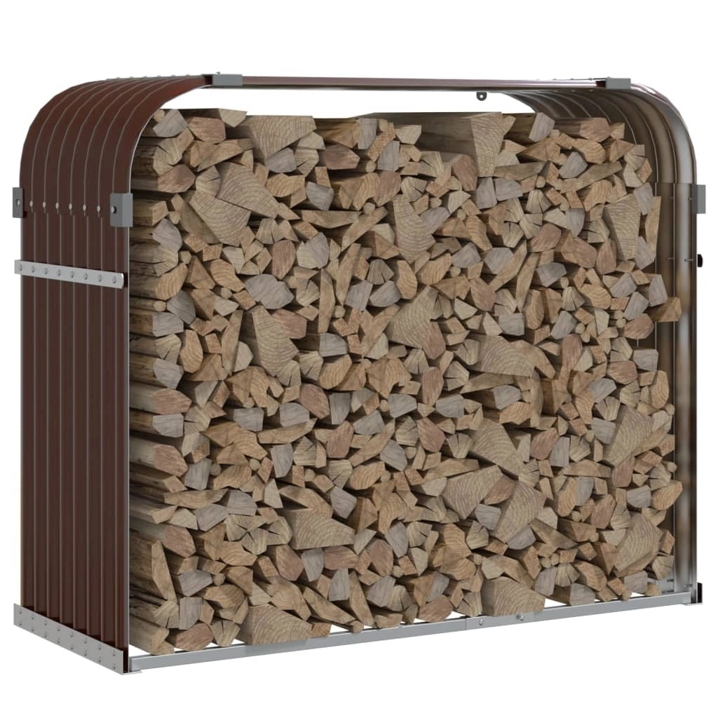 Portalegna 120 x 45 x 100 cm acciaio zincato marrone 02_0043755