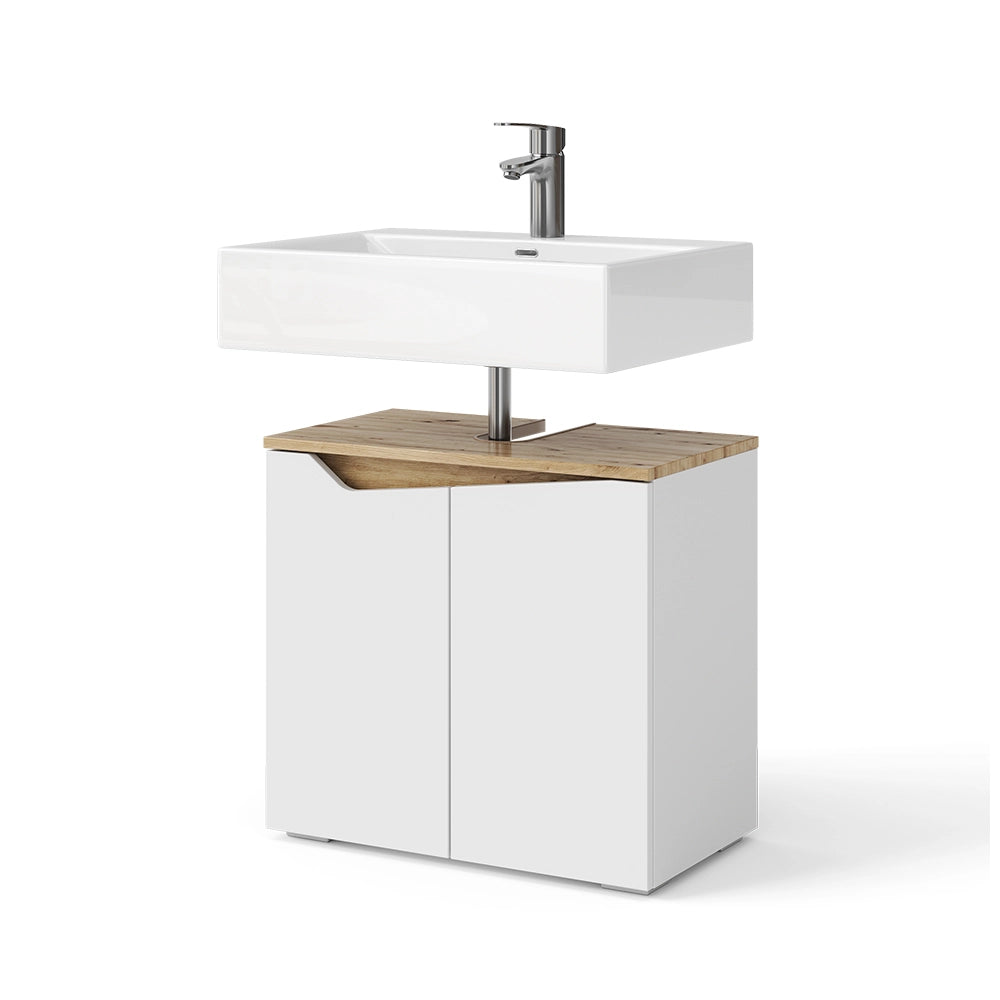 Vicco Mobile sottolavabo per bagno Bianco 60 x 57.5 cm con 2 porte