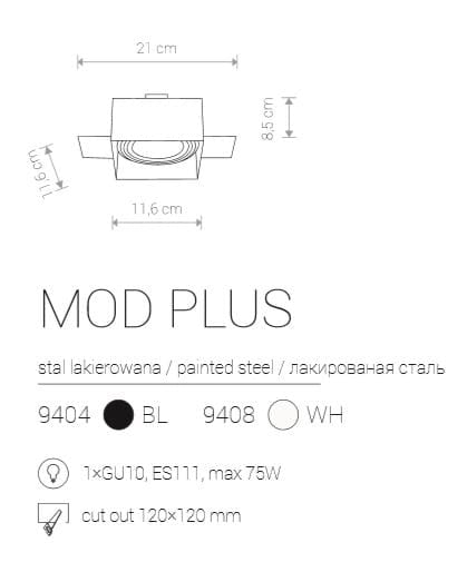 Faretto incasso Nowodvorski Downlight nero ES111 1x75W 9404