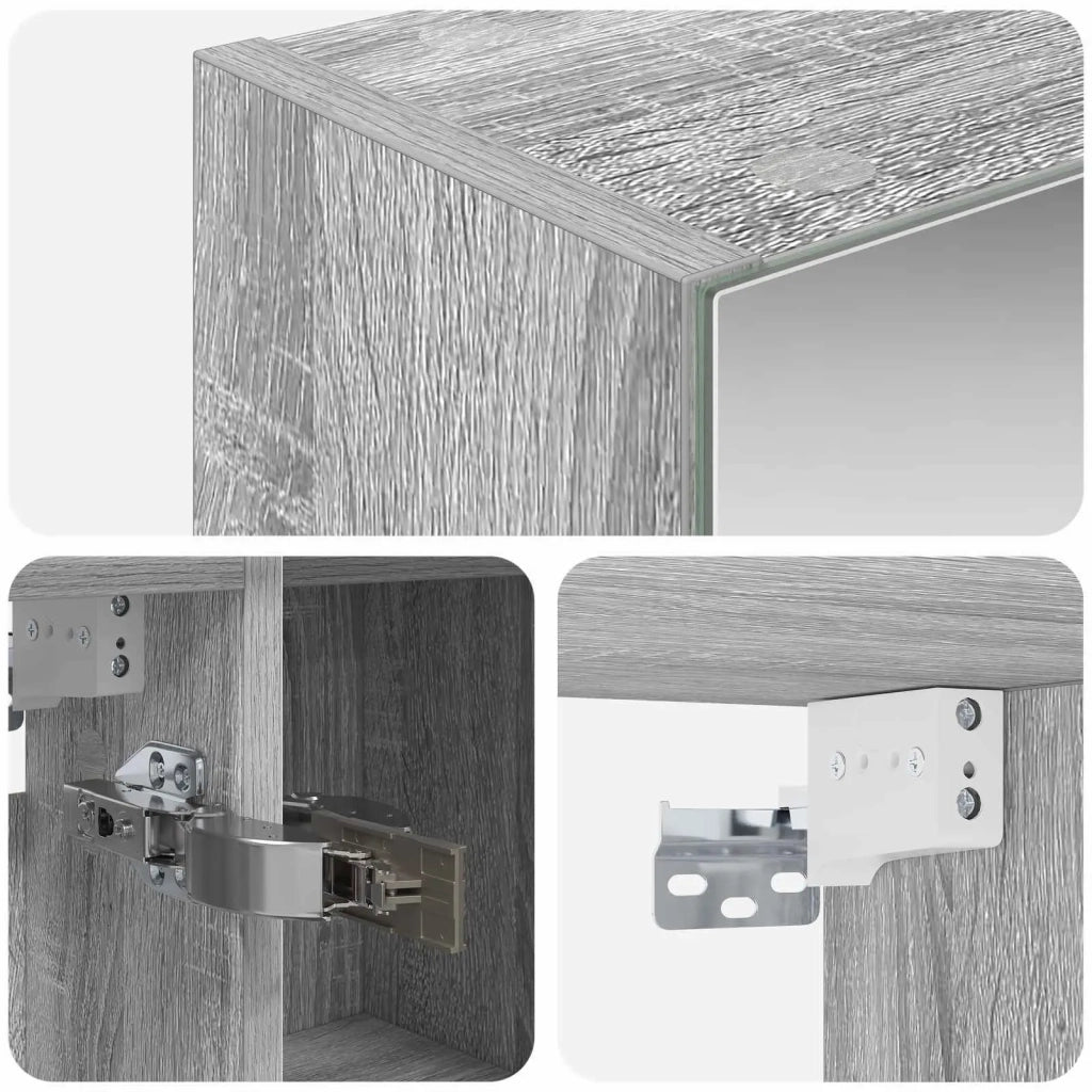 Mobiletto per specchio da bagno Grigio Sonoma 80 x 14.5 x 70 cm 889116