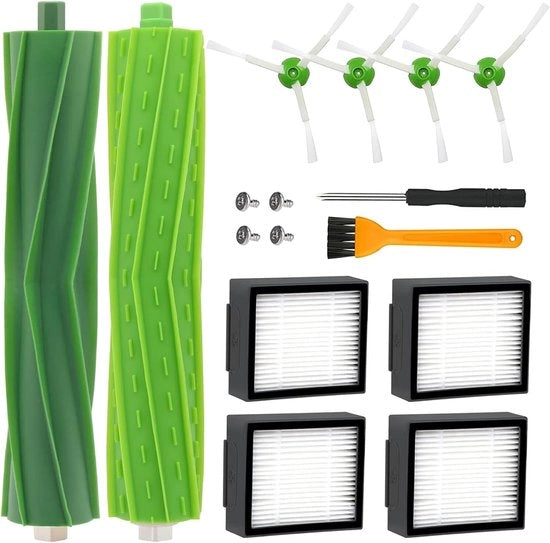 Accessori di ricambio per aspirapolvere, 4 filtri, 4 setole laterali, 2 setole in gomma per Roomba j7 j7+ i7 i7+ i7 Plus E5 E6 E7 8 i8+ i6 i6+ i3 i3+ i4 i4+