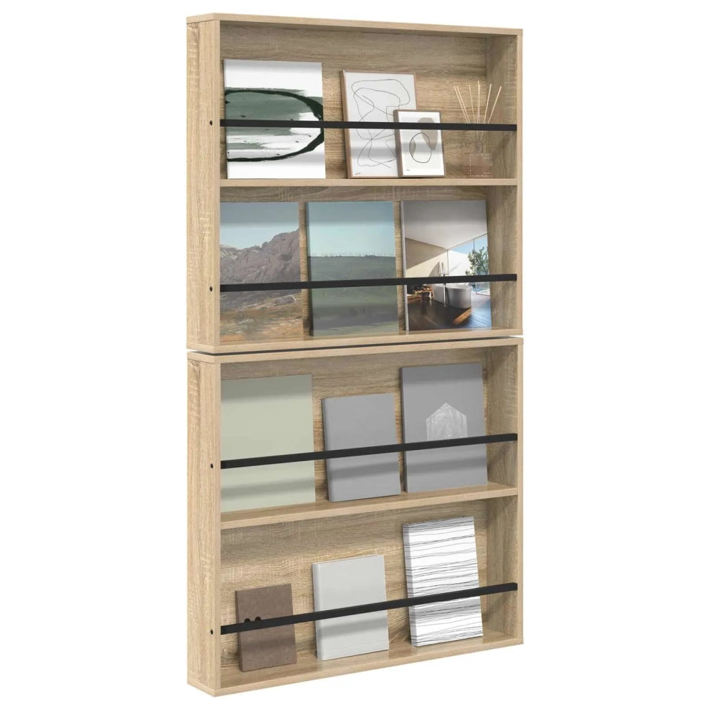 Scaffale per riviste 2 pz Rovere Sonoma 80 x 12 x 70 cm 890843