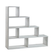 SCAFFALE A LIBRERIA DI DESIGN A SCALA L IN LEGNO DIMENSIONI 144X150X38 CM, COLORE OSSIDO BIANCO