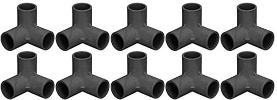 Connettore di angolo in PVC 3 vie - diametro interno 25 mm - per uso interno/esterno - acquedotti - mobili - costruzione angolare compatta - adattatore di tubo