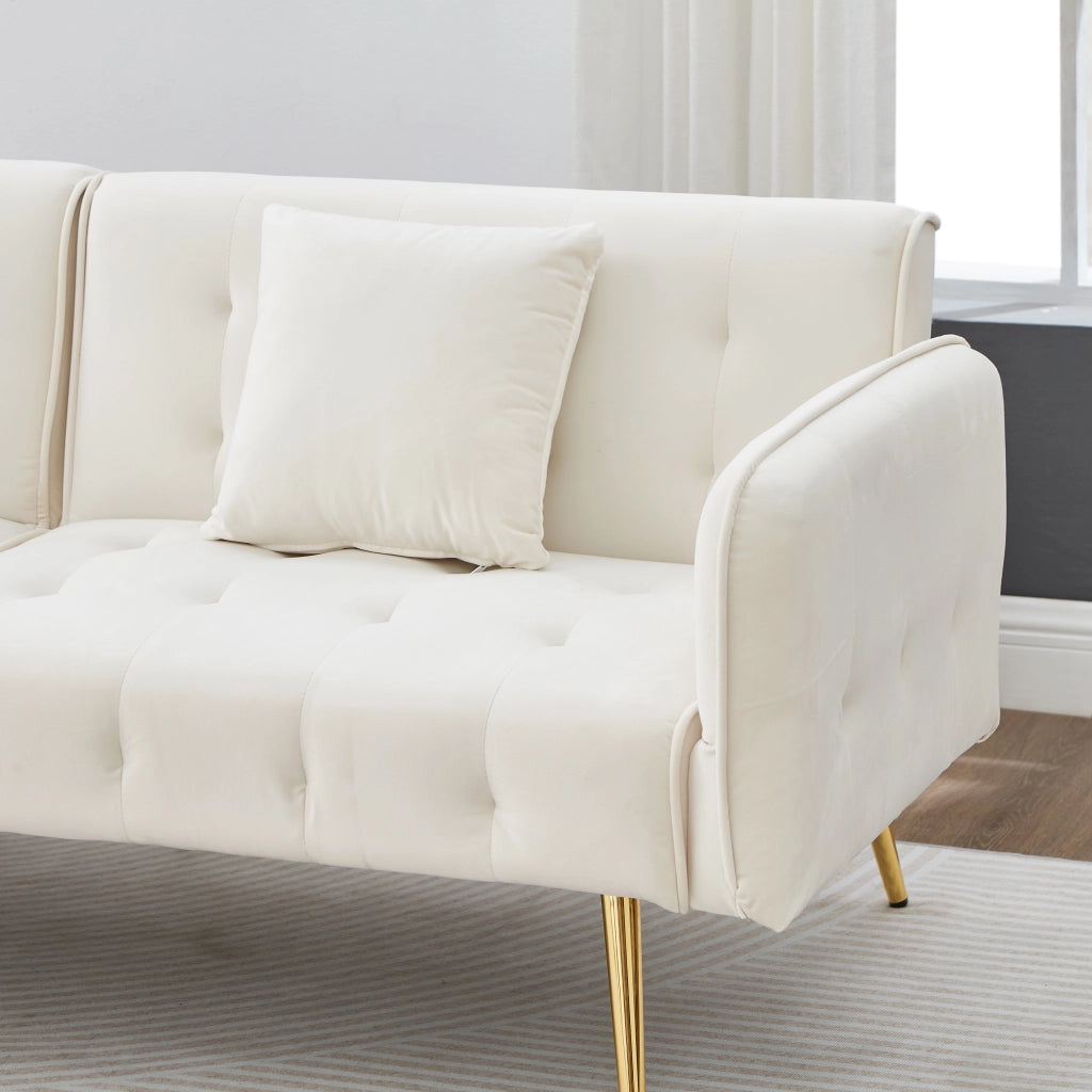 Divano Letto 2 Posti Multifunzione ¨C MINIMAL ¨C Velluto, Schienale Regolabile
