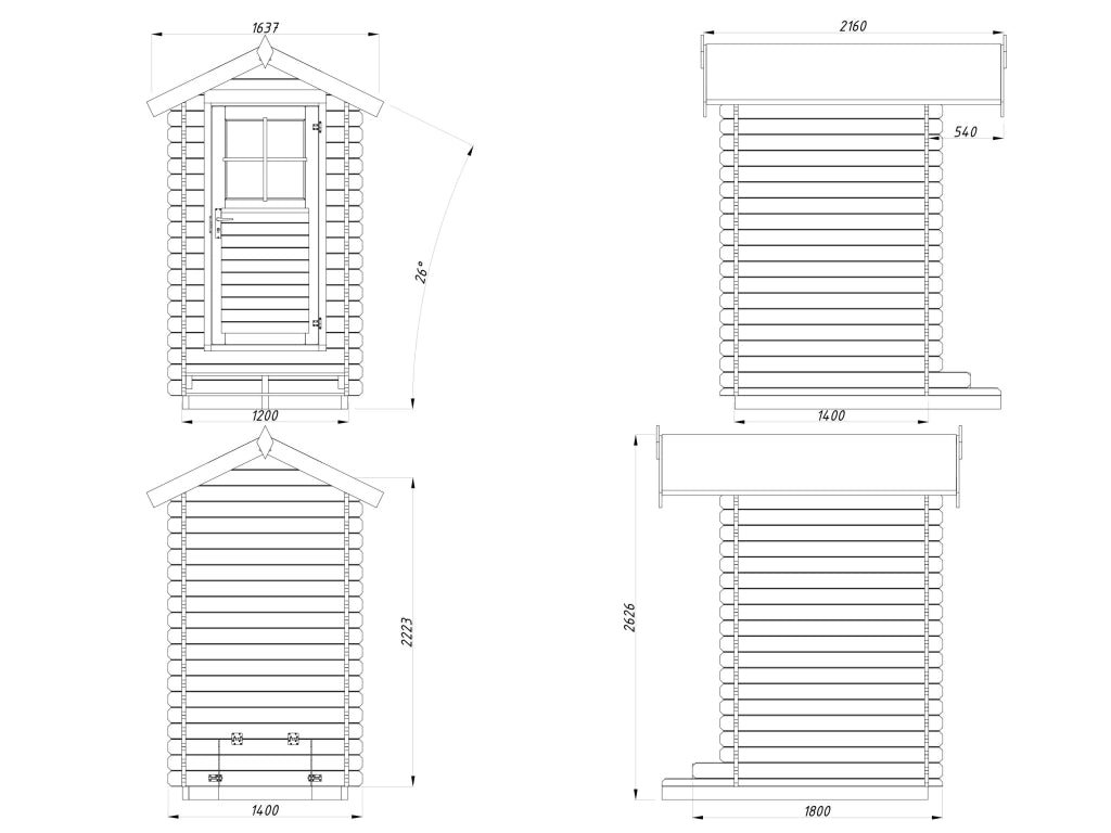 Casetta in legno non trattato Petteri 138X158