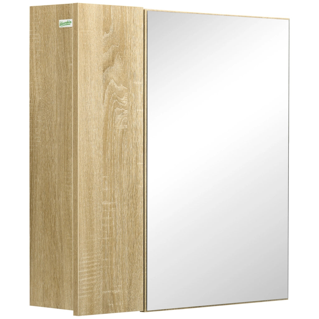 Mobile da Bagno con Specchio e Ripiani ¨C zephmum ¨C Truciolato, Legno, 60x15x60 cm