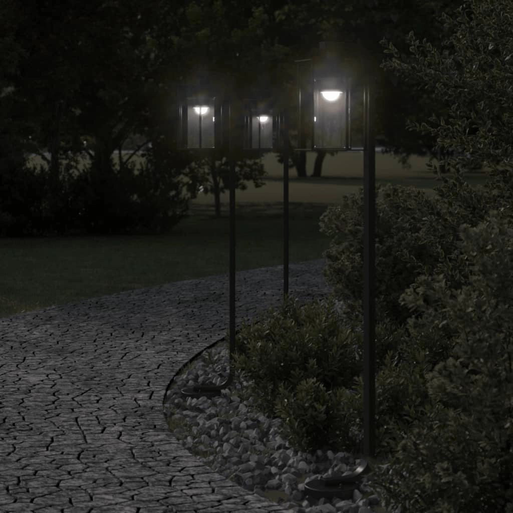 Lampada da terra per esterni 100 cm acciaio inox nero 02_0042504