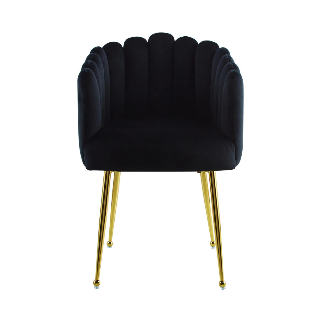 Sedia di design Muna in velluto verde con gambe oro