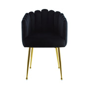 Sedia di design Muna in velluto verde con gambe oro