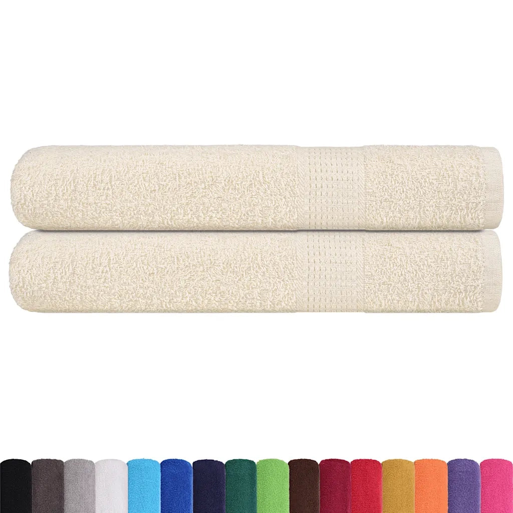vidaXL Asciugamani 2 pz Crema 100x200 cm 360 g/m² 100% Cotone