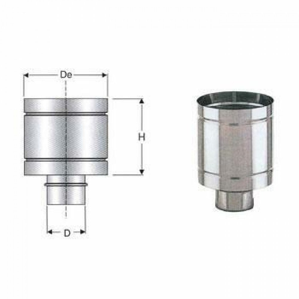 Inox mono parete aisi 316 cappel lo antivento d.140 b08wysnvpk